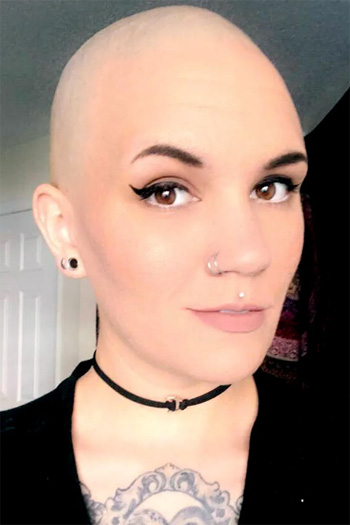 shaved head